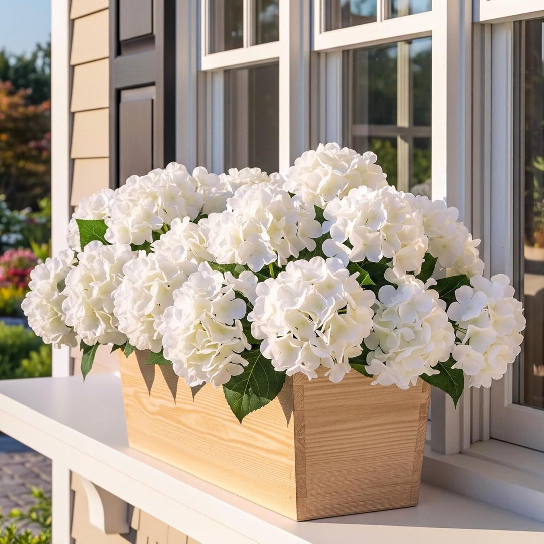 Faux Outdoor Hydrangeas: Weatherproof and UV-Resistant