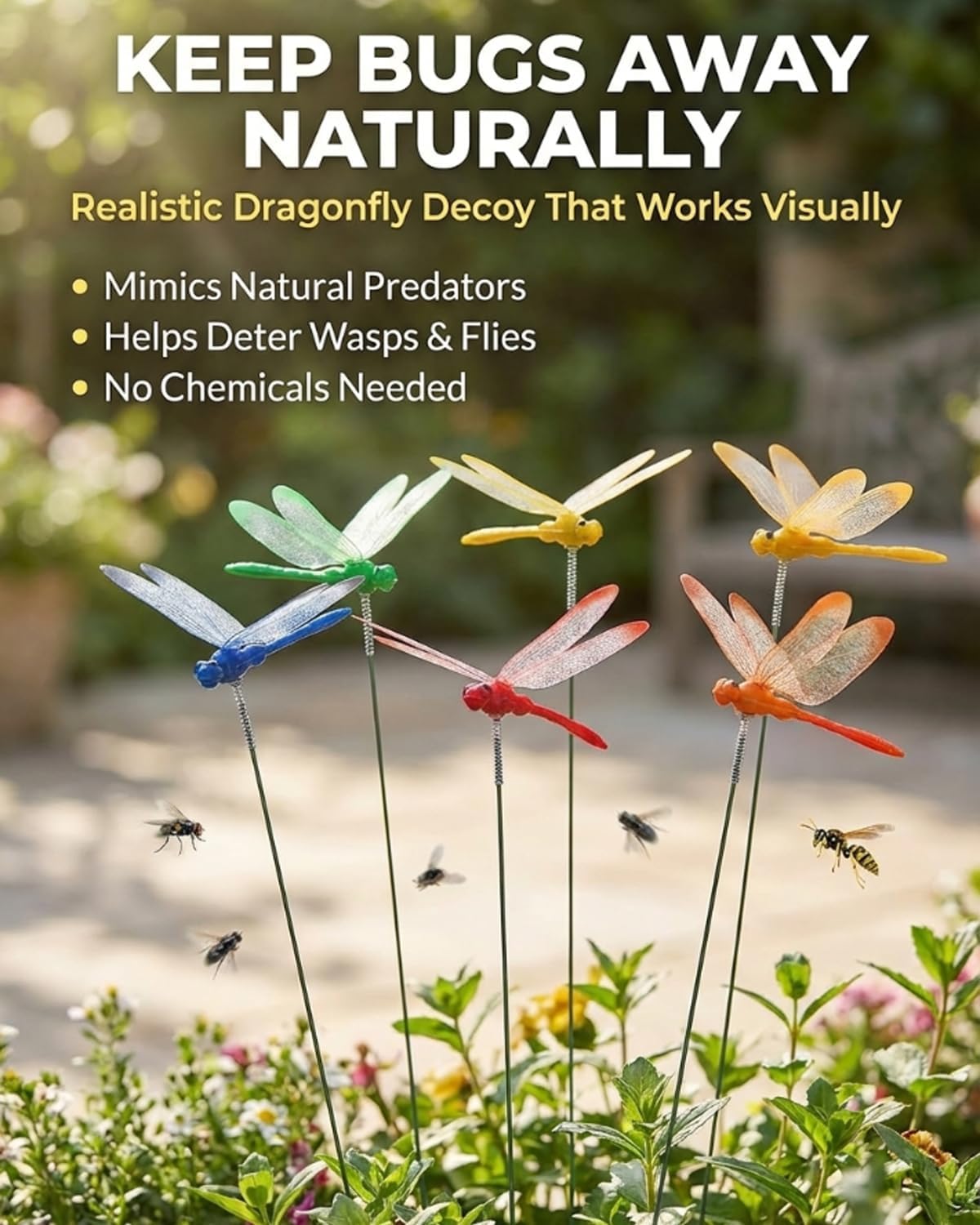 Realistic Dragonfly Decoys – Keep Wasps and Bees Away Without Sprays