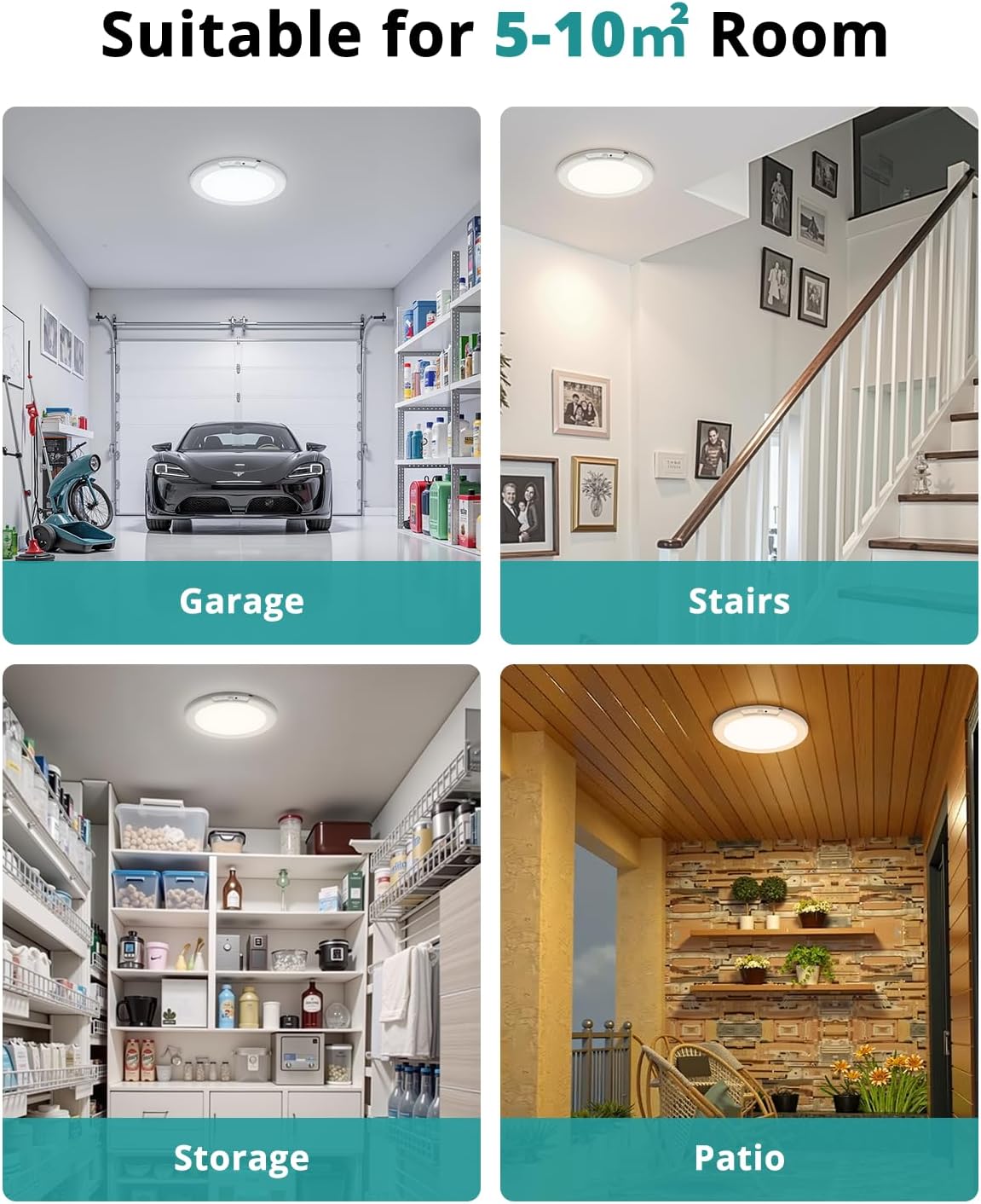 Wireless ceiling light - motion sensor and remote control