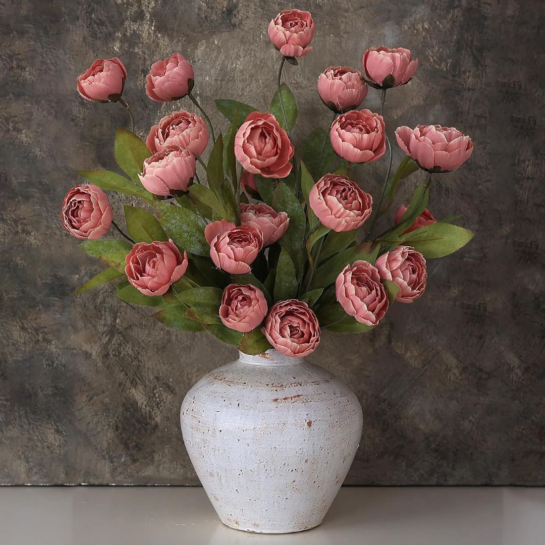 Faux Silk Peony Stems