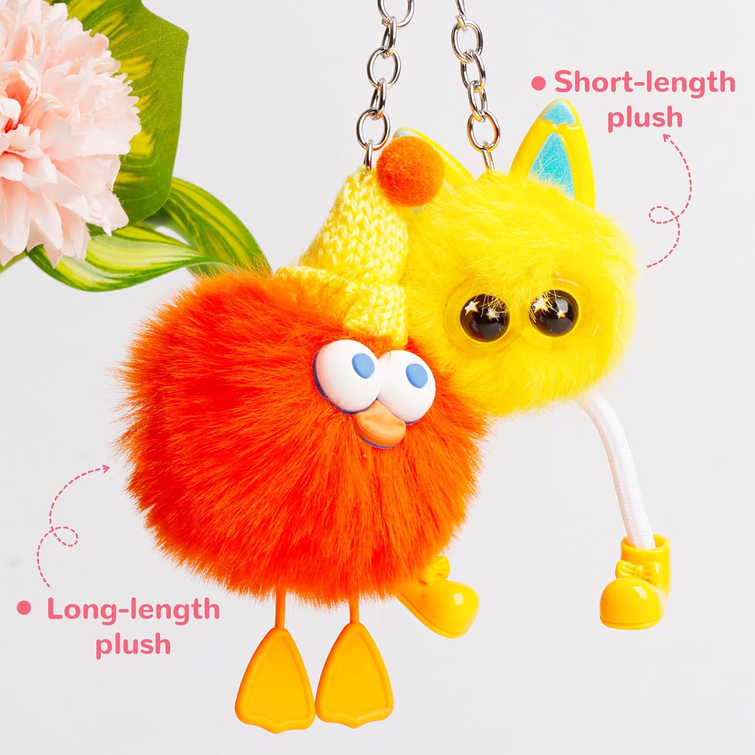 Kids plush keychain set
