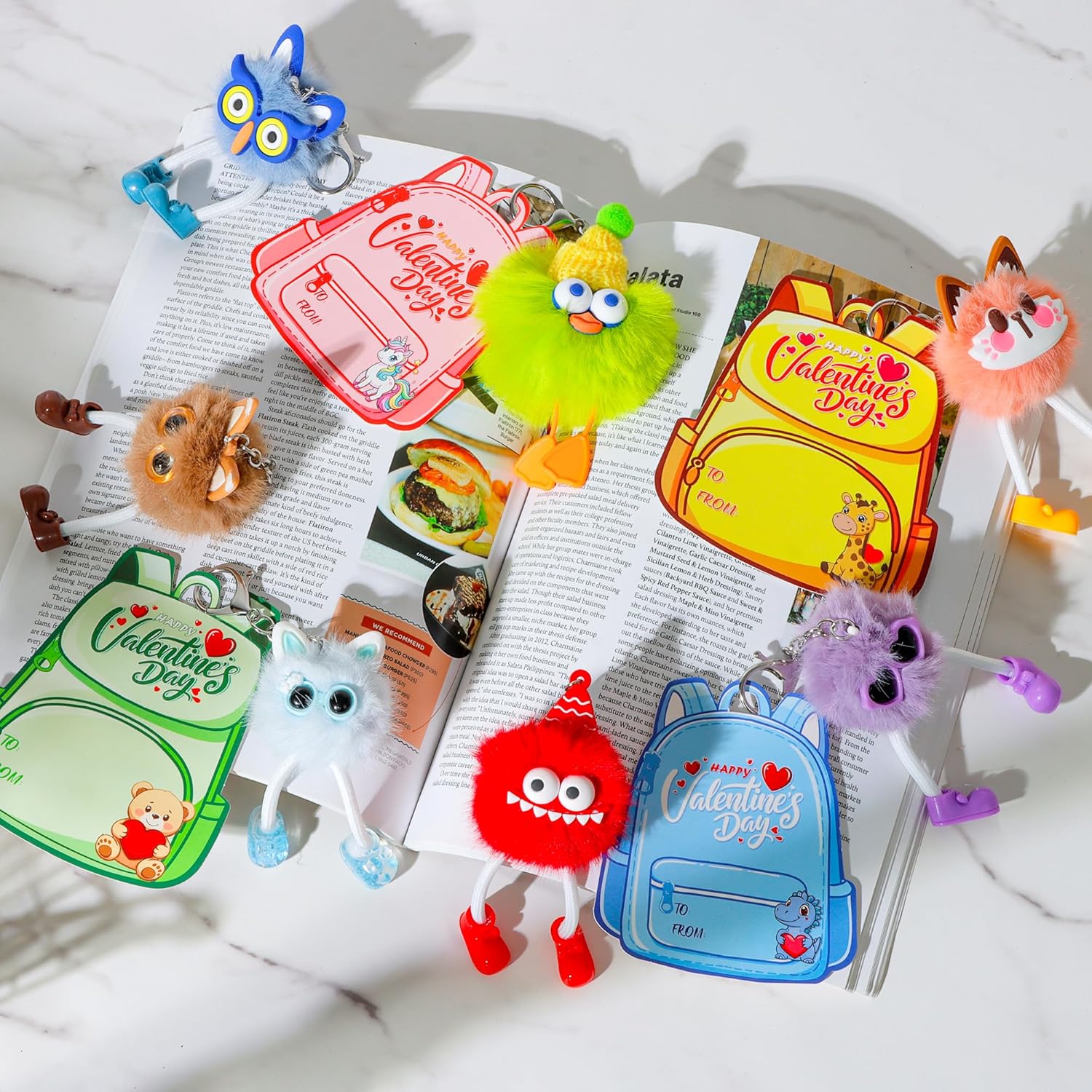 Kids plush keychain set