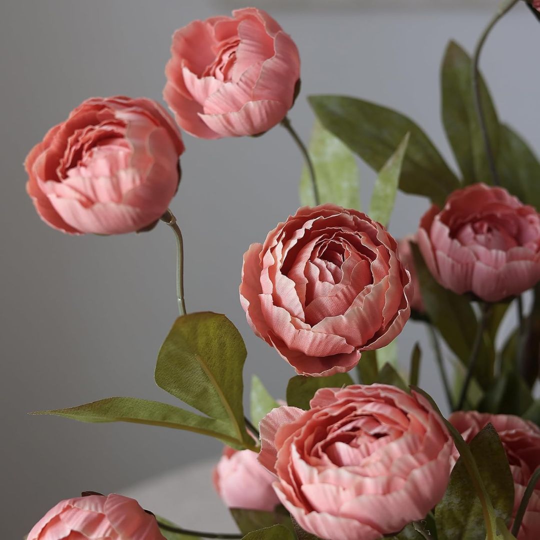 Faux Silk Peony Stems