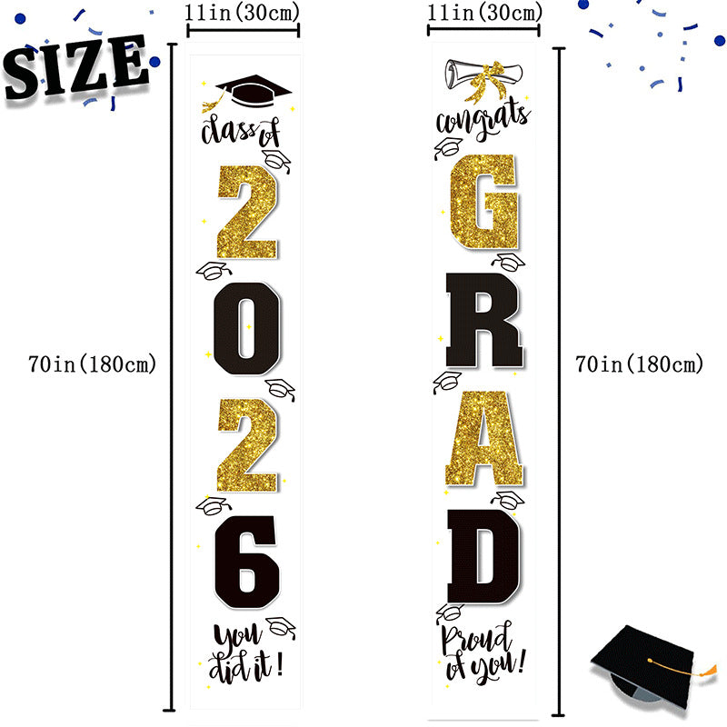 Graduation Banner Set – Easy Outdoor Decoration for Porch or Door