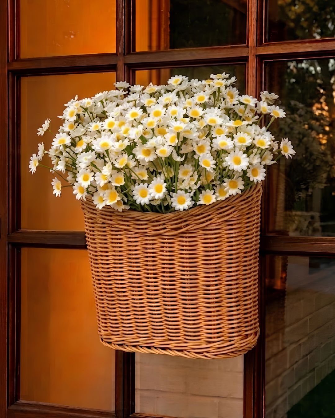 The Faux Daisy Door Basket