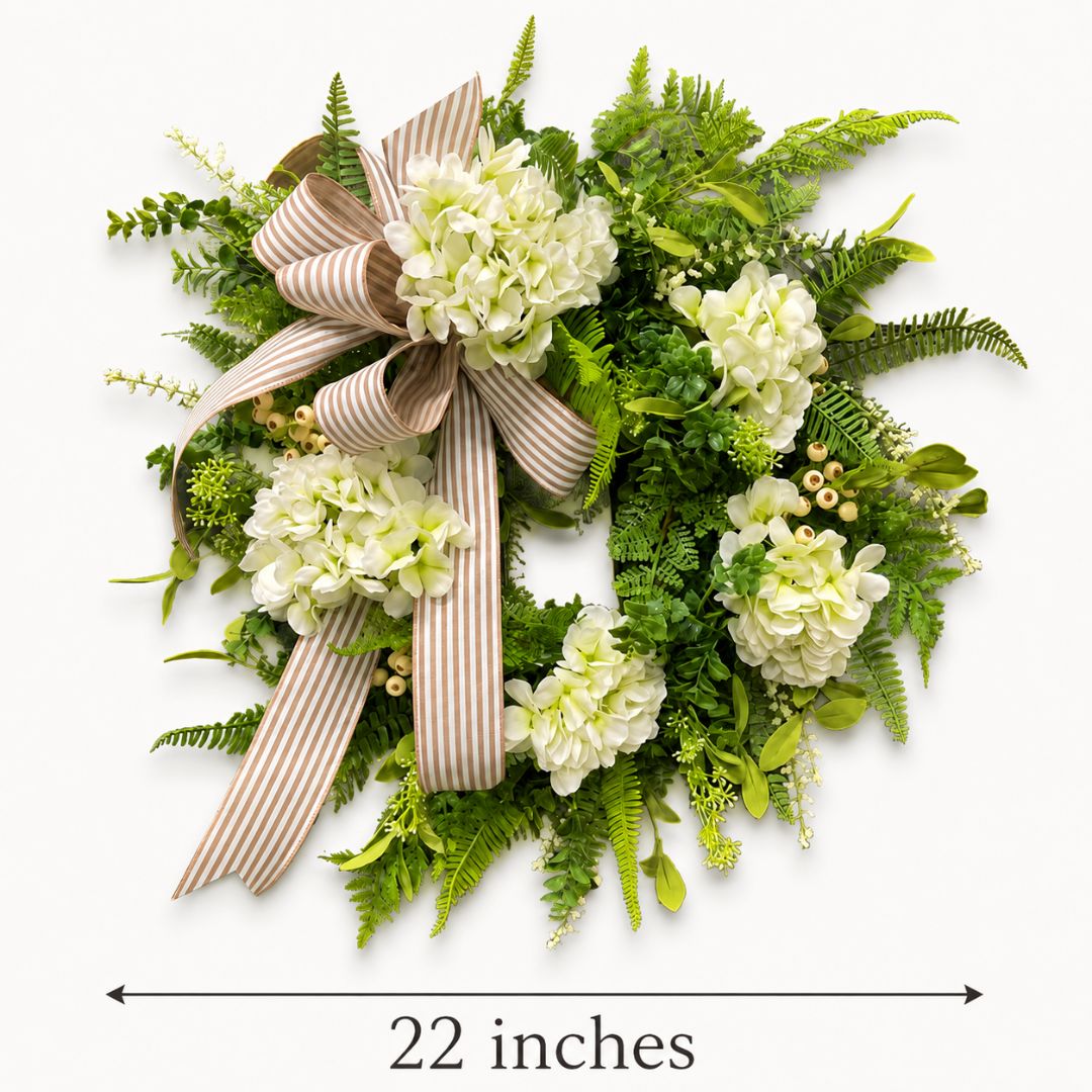 Faux Hydrangea Door Wreath