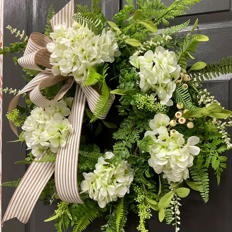 Faux Hydrangea Door Wreath