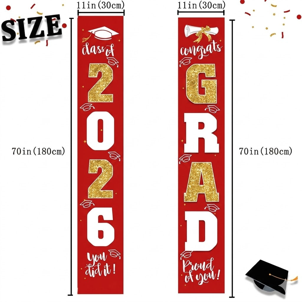 Graduation Banner Set – Easy Outdoor Decoration for Porch or Door