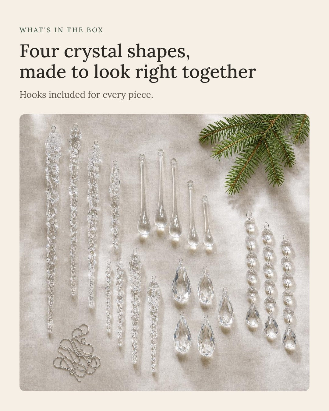 Crystal Icicle Ornament Set