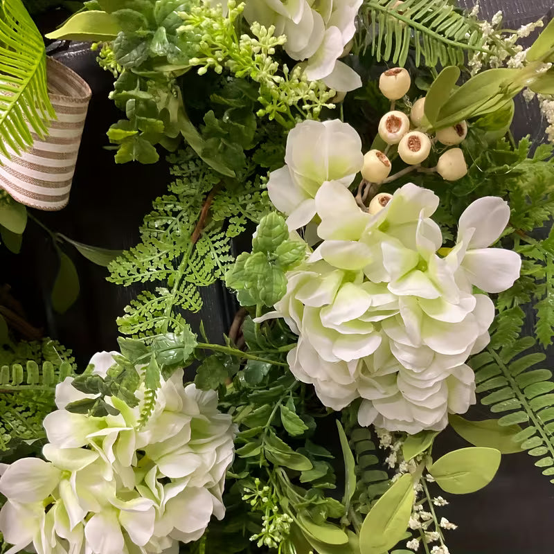 Faux Hydrangea Door Wreath
