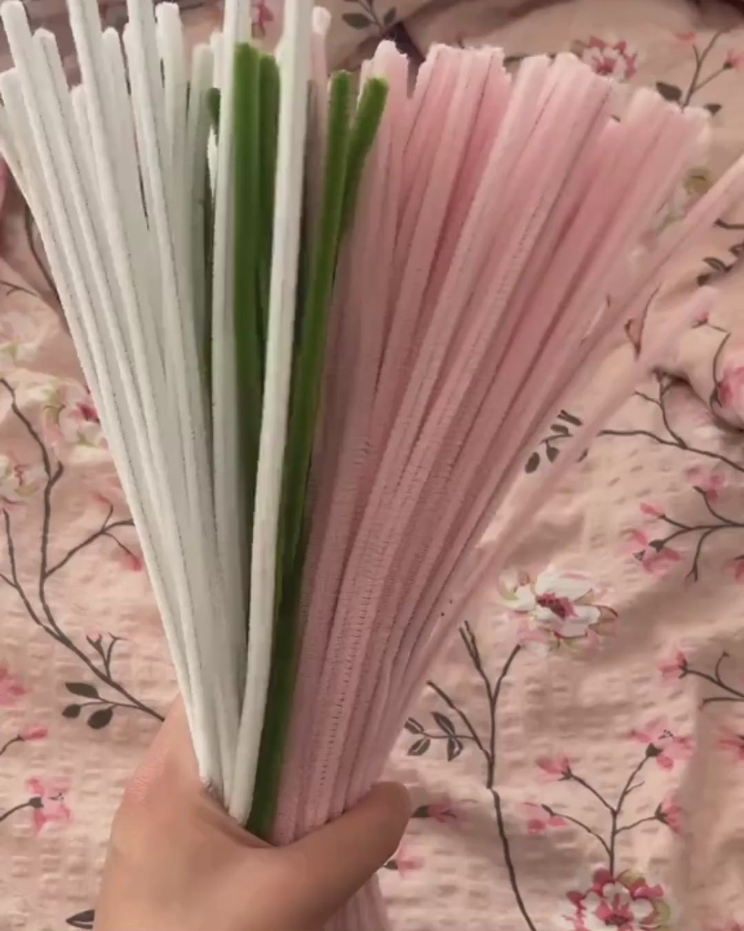 Handmade Pipe Cleaner Bouquet – Pink Blossom